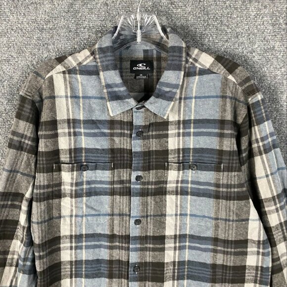 O'Neill Flannel Shirt Men's Medium Standard Fit Plaid 100% Cotton Adults M - Picture 6 of 9